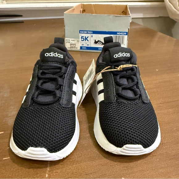 Adidas Racer TR21 Baby Toddler Shoes Sneakers Black White Red Blue Size 5 K NEW - Picture 3 of 11